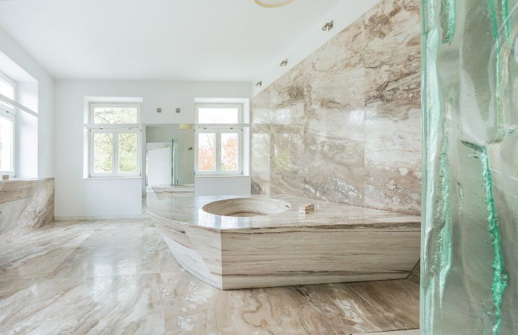 salle de bain en marbre maroc