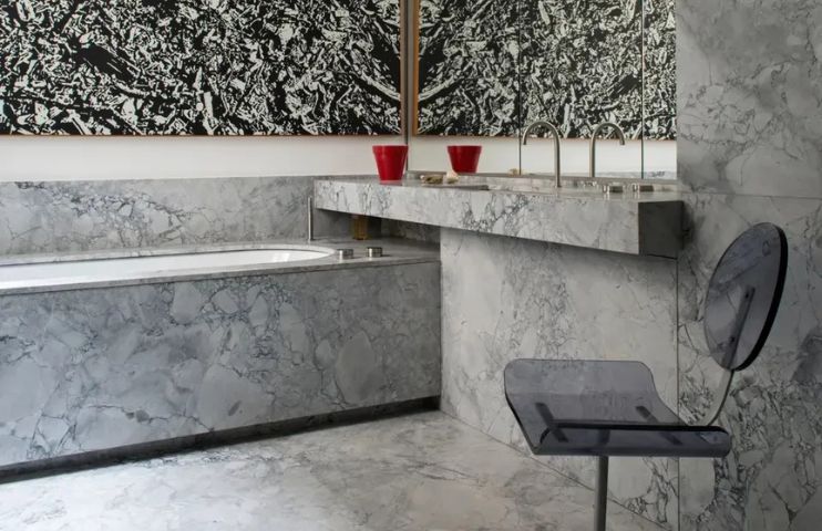 salle de bain en marbre maroc