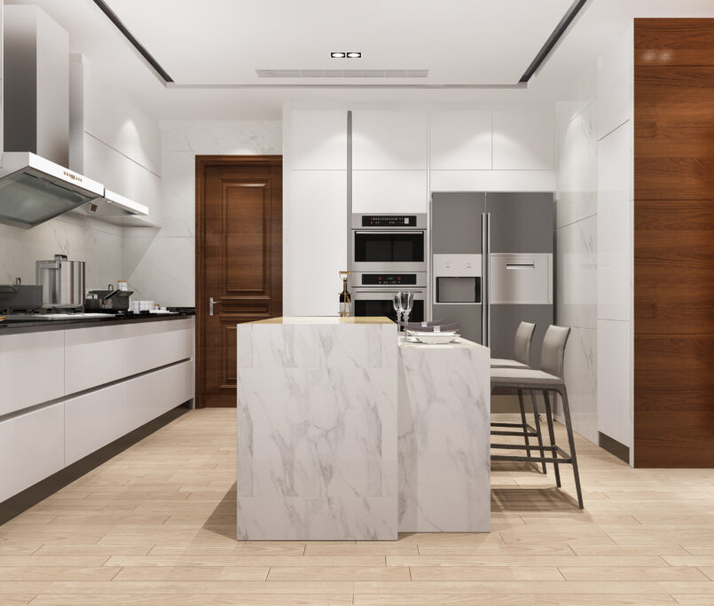 plan de travail cuisine en marbre design moderne